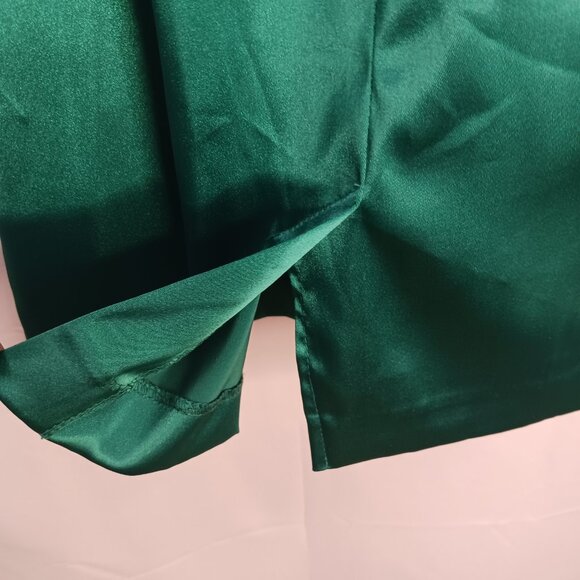 Betsy & Adam Green One Shoulder Party Dress with Gems Size 10 - Picture 7 of 9